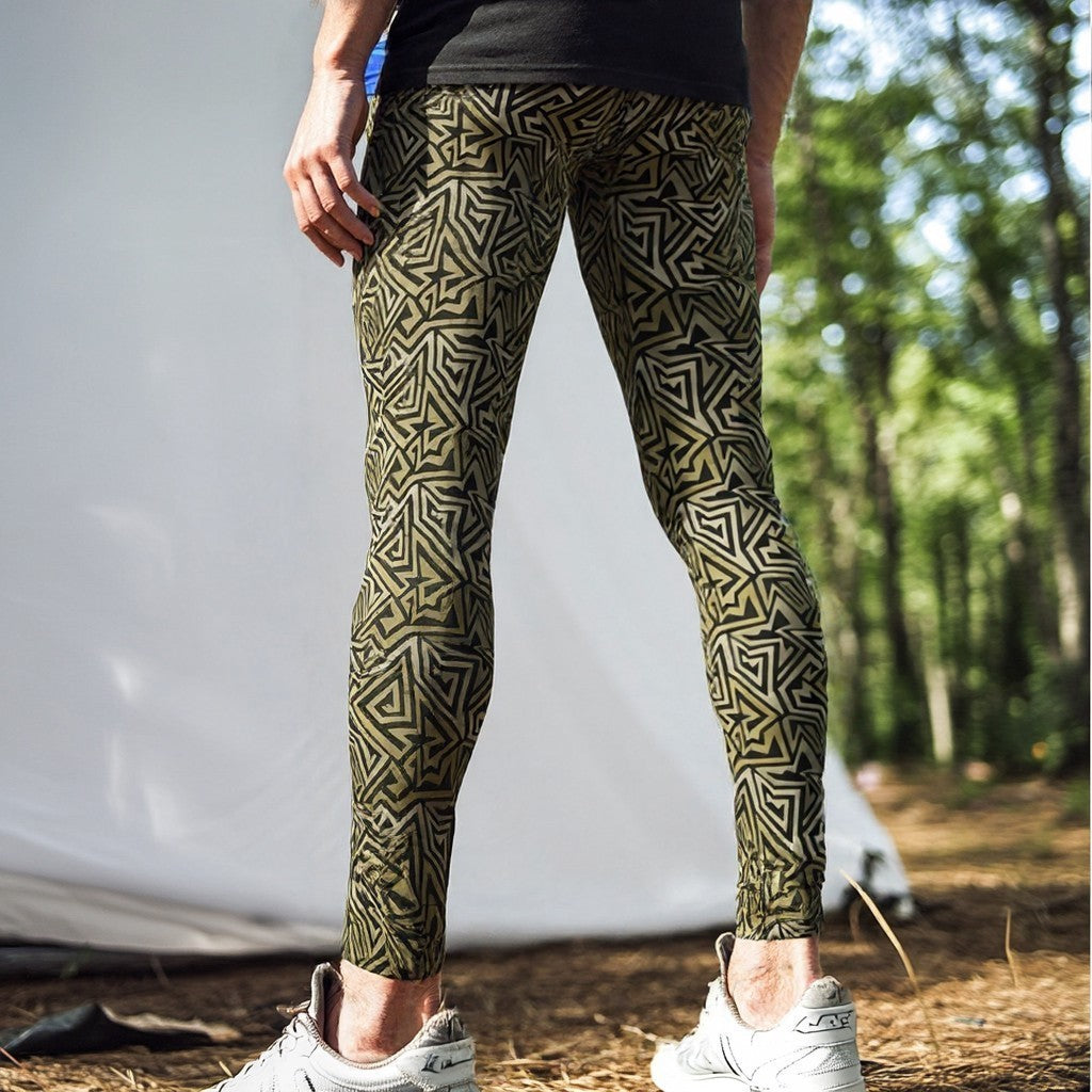 Geometric Camouflage Colours Meggings Mens Leggings