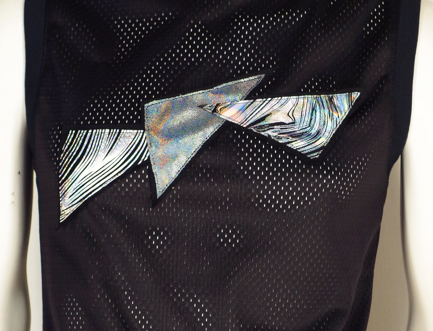 Festival Mens Outfit Meggings and Mesh Top Silver