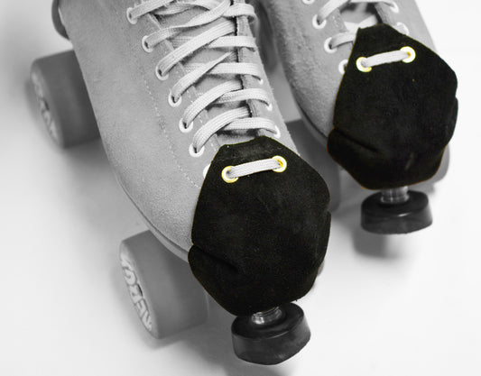 Simple Black Durable Suede Toe Caps with Gold Grommets