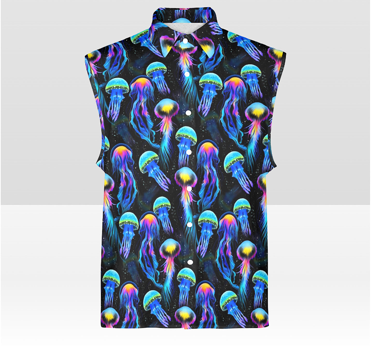 Jellyfish Festival Button Up Shirt Sleeveless
