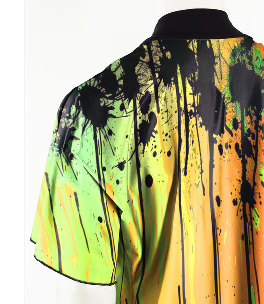 Festival Kimono Style Draped Jacket with Paint Drips and Splatters