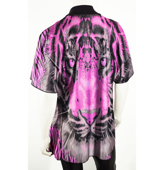 Festival Kimono Style Jacket with Pink Tiger Face