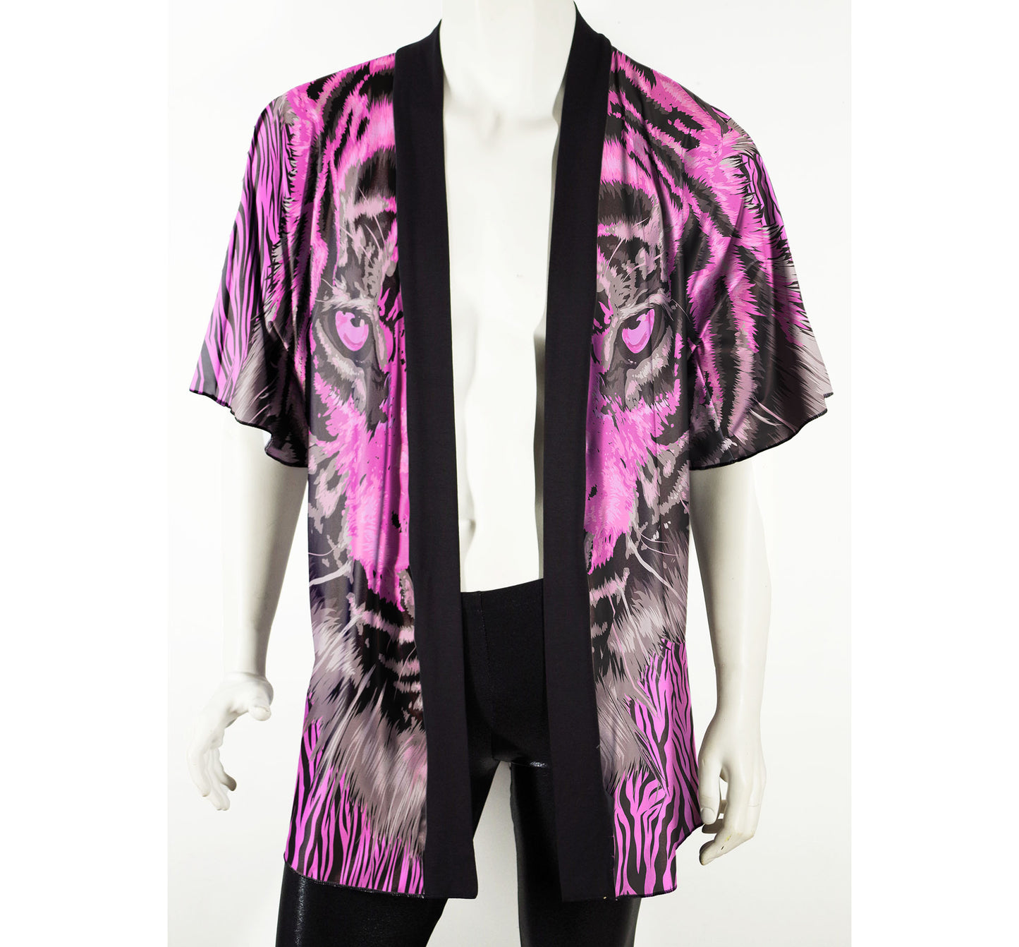Festival Kimono Style Jacket with Pink Tiger Face