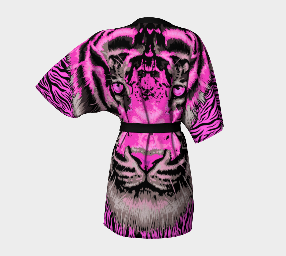 Festival Kimono Style Jacket with Pink Tiger Face