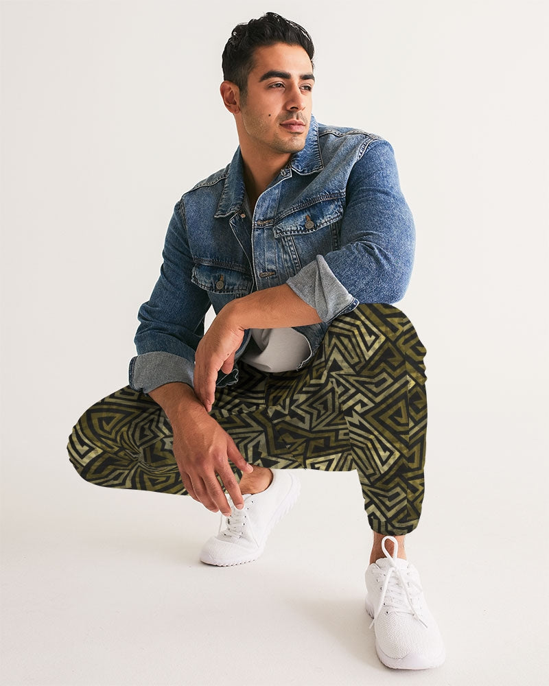 90s Workout Pants in Geometric Camouflage Print