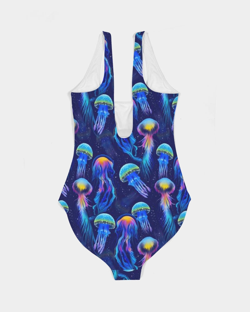 Jellyfish Print Festival One-Piece Swimsuit:  Rave Outfits