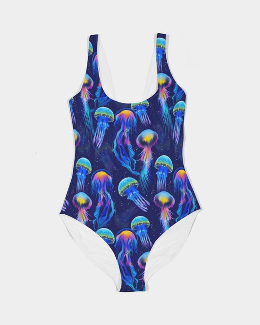 Jellyfish Print Festival One-Piece Swimsuit:  Rave Outfits