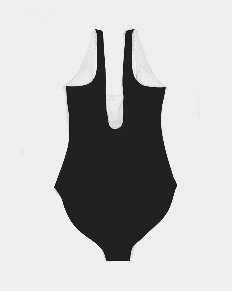 Women's Festival One Piece Swimsuit:  Aqua Tiger Face