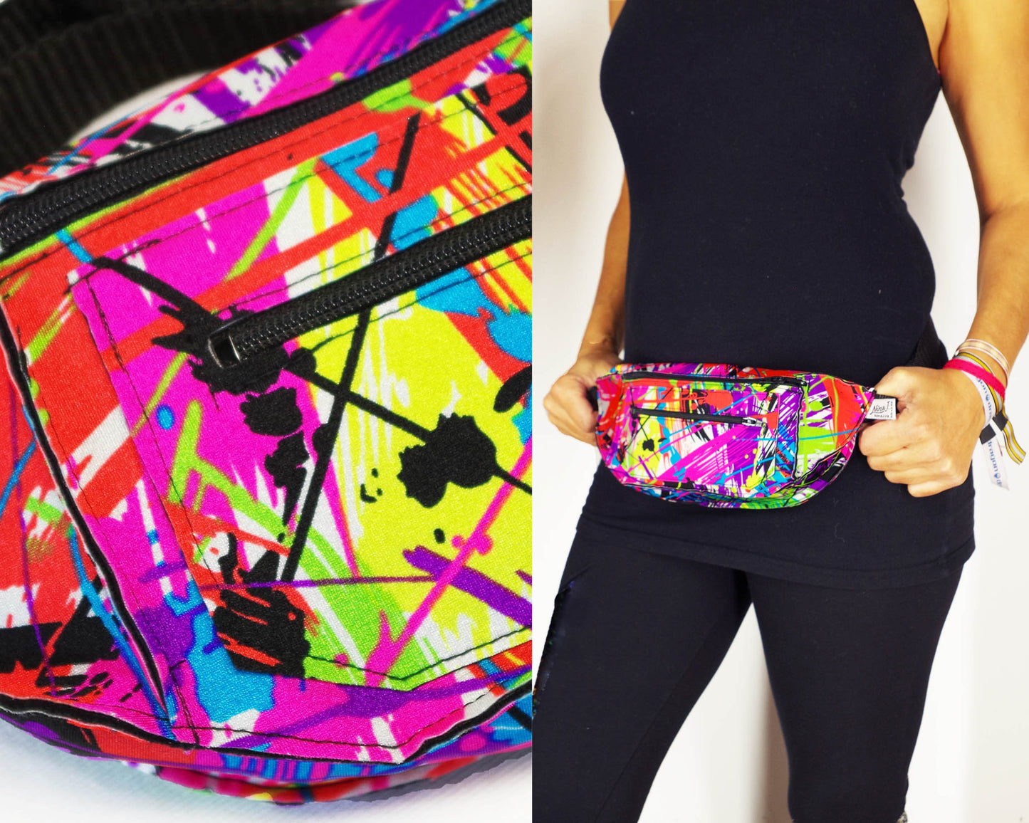 Retro Eighties Paint Splatter Fanny Pack