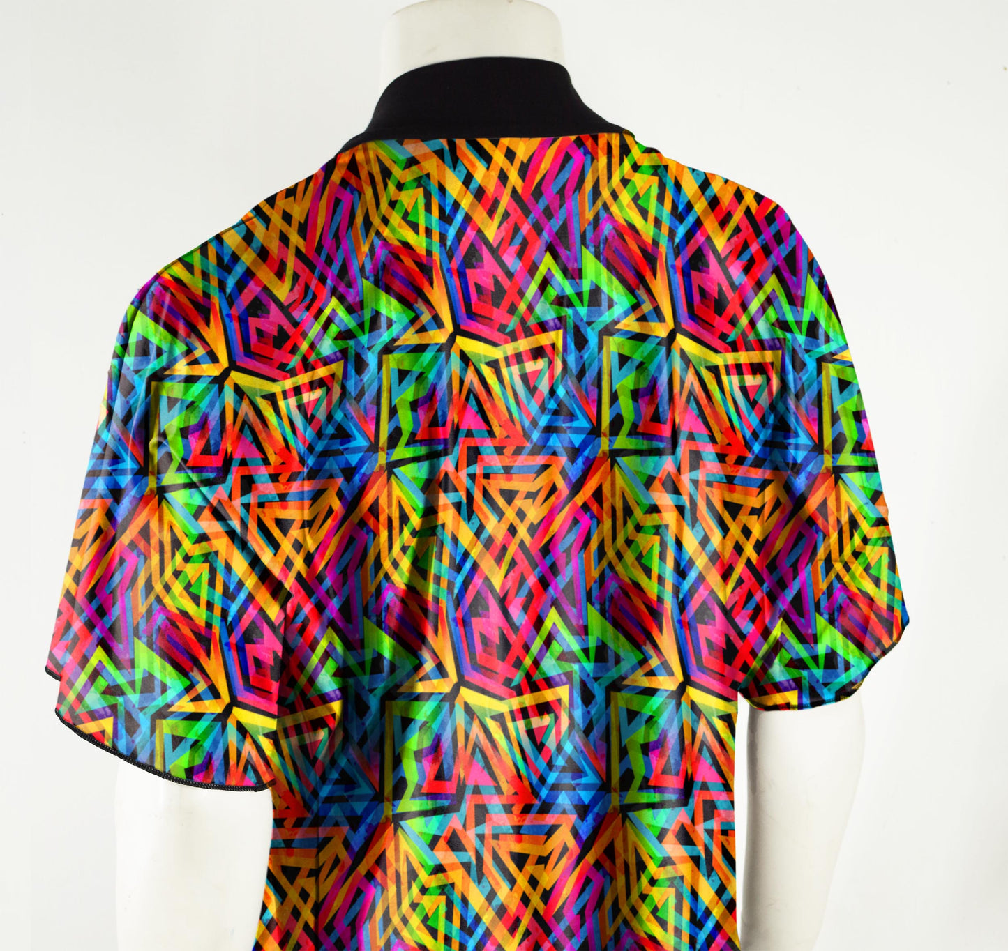 Festival Kimono-Style Draped Jacket in 90s Graffiti