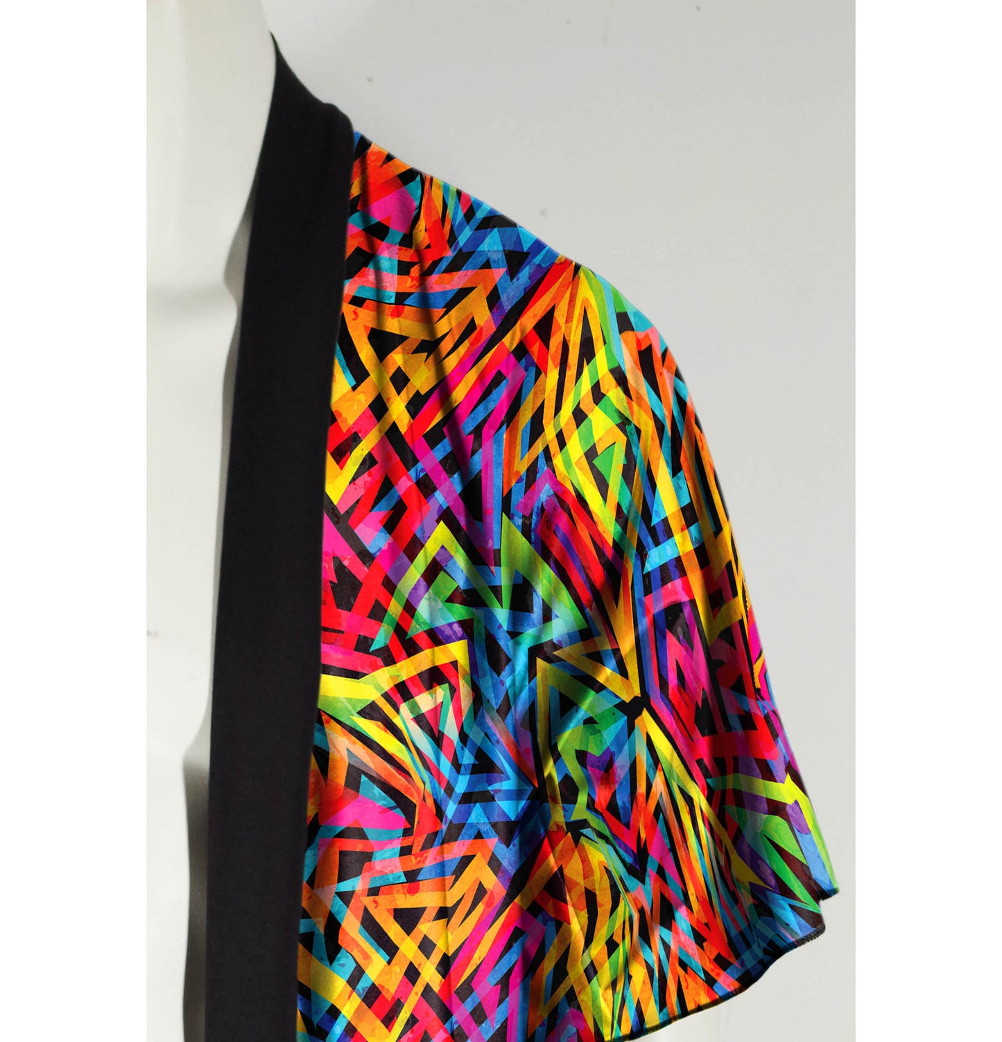Festival Kimono-Style Draped Jacket in 90s Graffiti