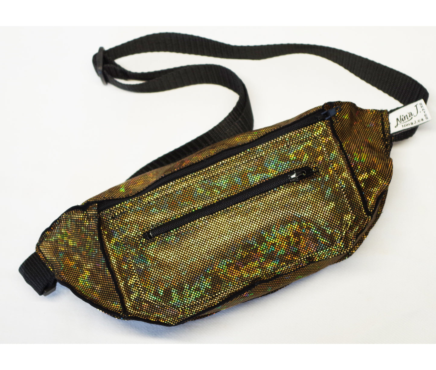 Festival Fanny Pack in Iridescent Gold Disco Glitter
