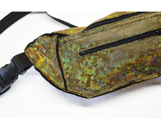 Festival Fanny Pack in Iridescent Gold Disco Glitter