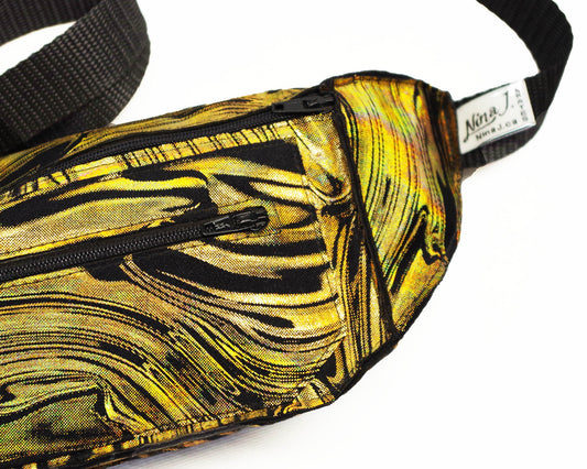 Festival Fanny Pack in Gold Iridescent Marble