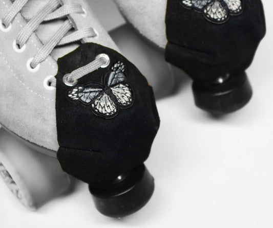 Durable Suede Toe Caps Black with Grey Butterfly
