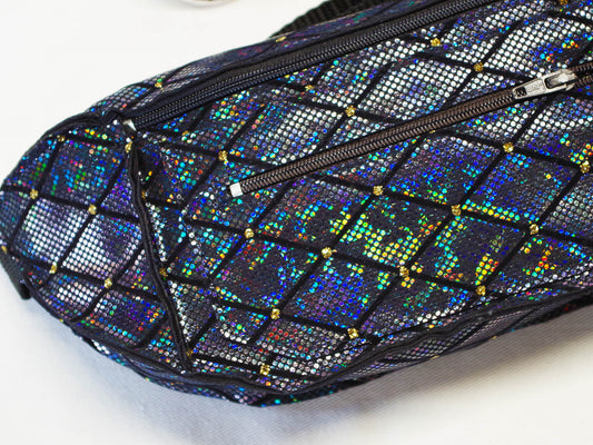 Festival Fanny Pack in Iridescent Black Harlequin Sparkle