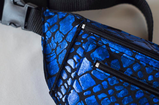 Blue Animal Print Fanny Pack