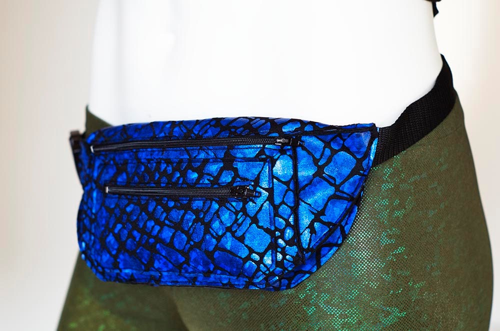 Blue Animal Print Fanny Pack