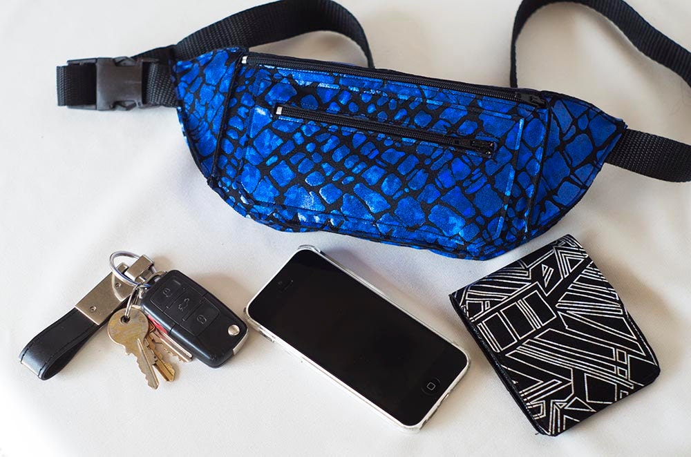 Blue Animal Print Fanny Pack
