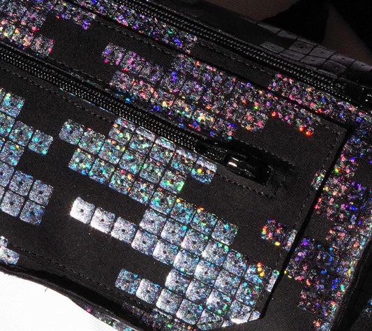 Festival Fanny Pack in Black Iridescent Sequin Print