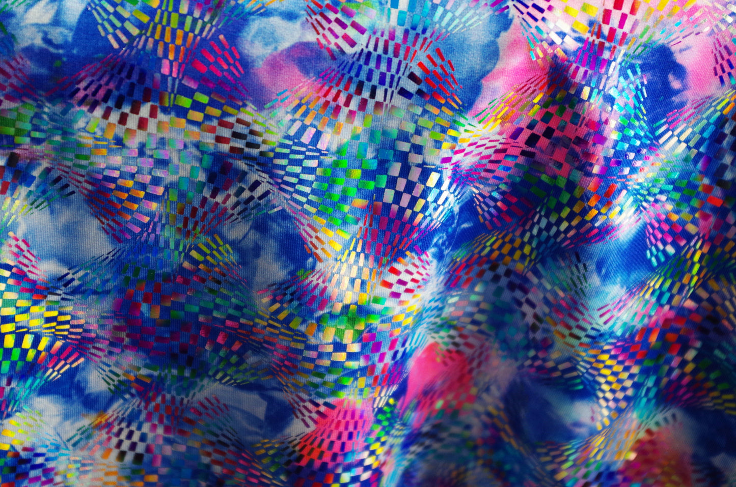 Blue and Pink Tie Dye Pinwheel Print Festival Fanny Pack