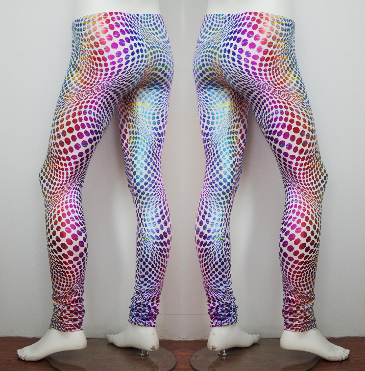 Festival Meggings Mens Leggings in Pop Art Pride Rainbow Print