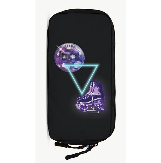 Roller Skates Wheel Bag with Disco Ball Print