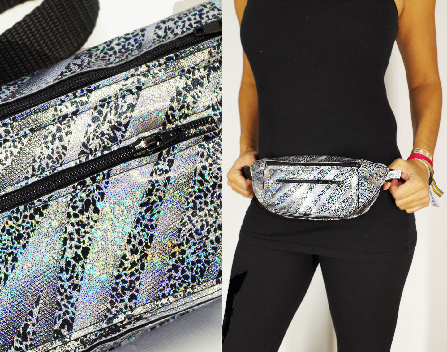 Holographic Silver Swirl Fanny Pack