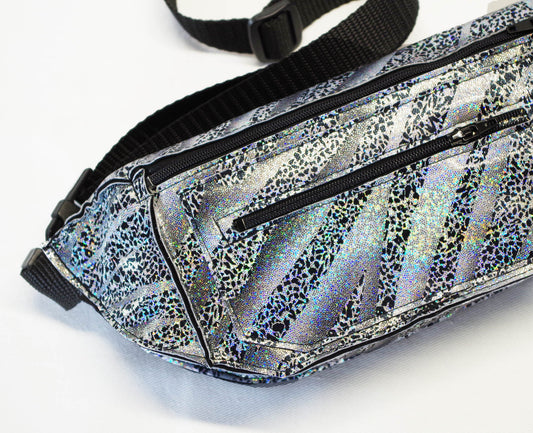 Holographic Silver Swirl Fanny Pack