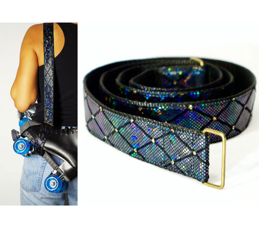 Roller Skate Leash:  Iridescent Harlequin Black