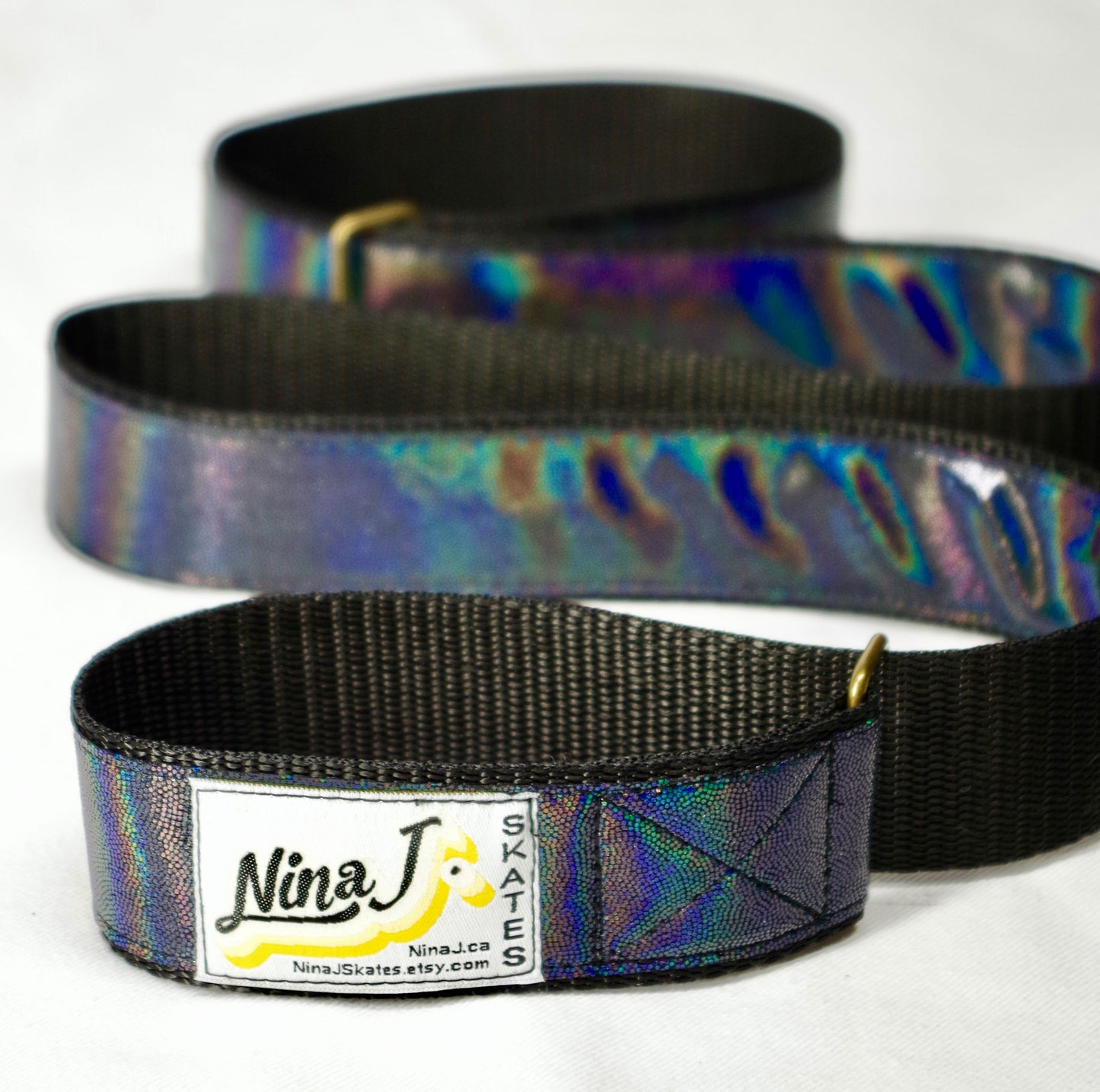 Roller Skate Leash:  Holographic Pearlescent Black