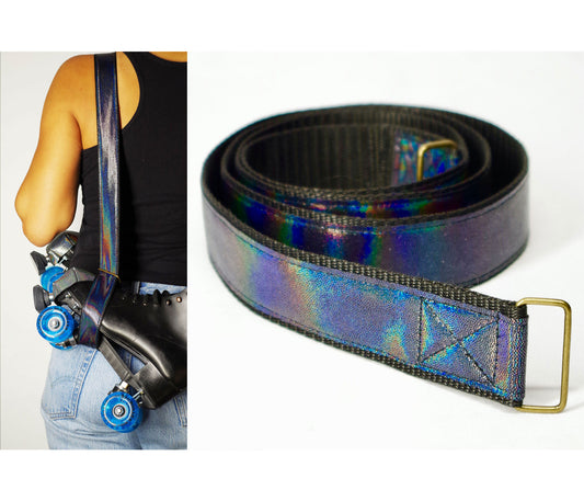 Roller Skate Leash:  Holographic Pearlescent Black