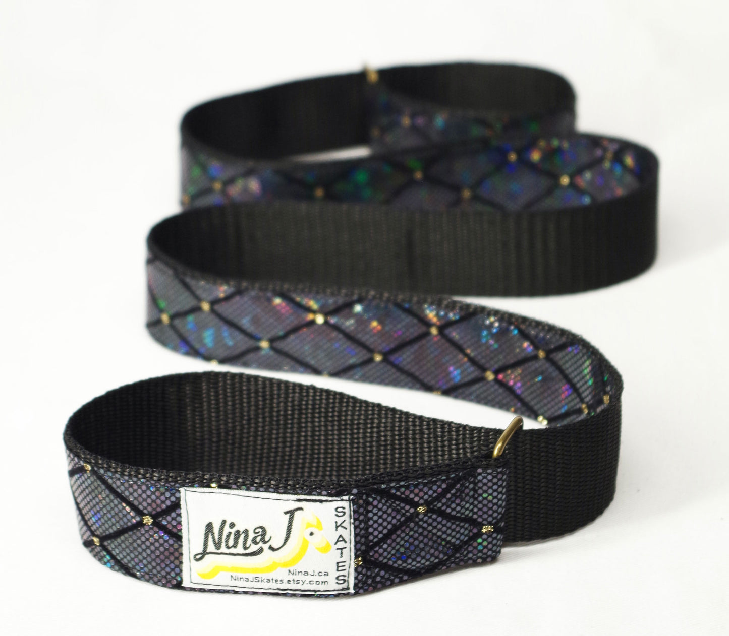 Roller Skate Leash:  Iridescent Harlequin Black