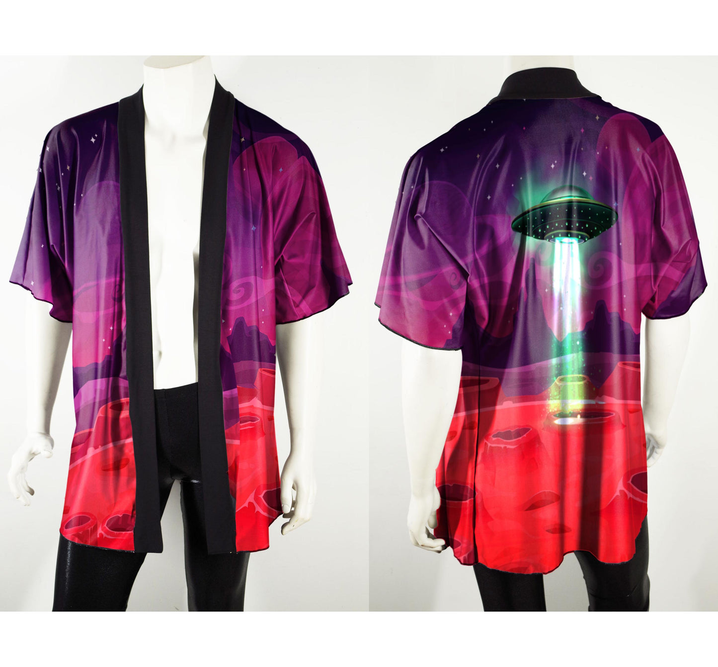 Sci Fi Kimono-Style Draped Jacket