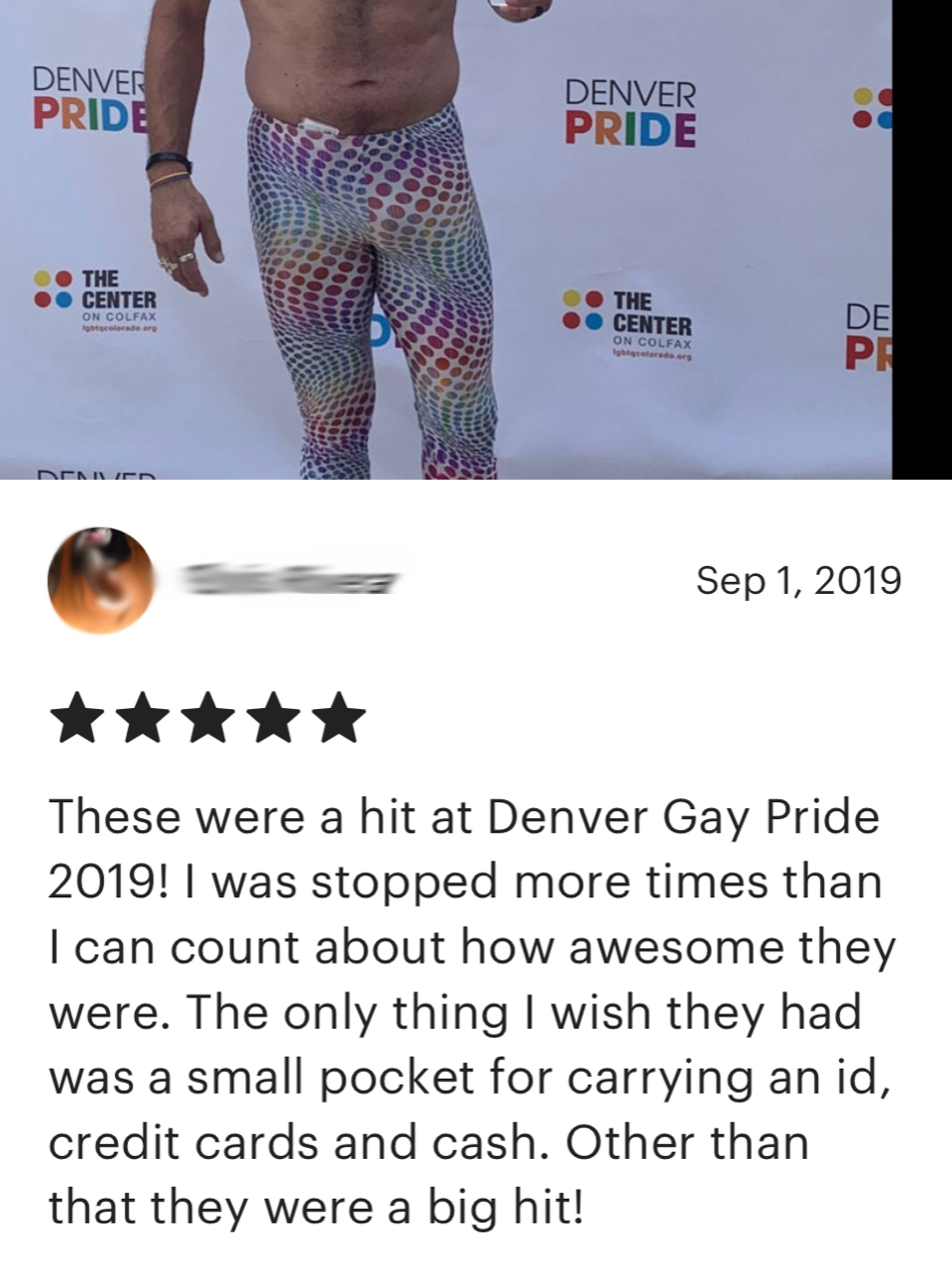 Festival Meggings Mens Leggings in Pop Art Pride Rainbow Print