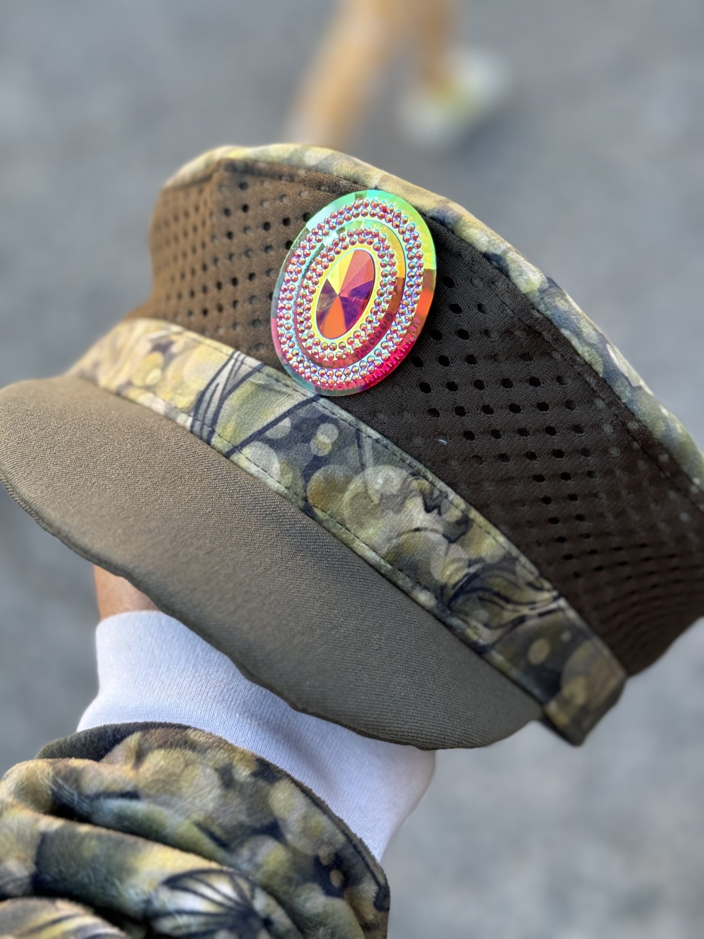 Mushroom Camouflage Soft Captain's Hat for Festivals and Burning Man