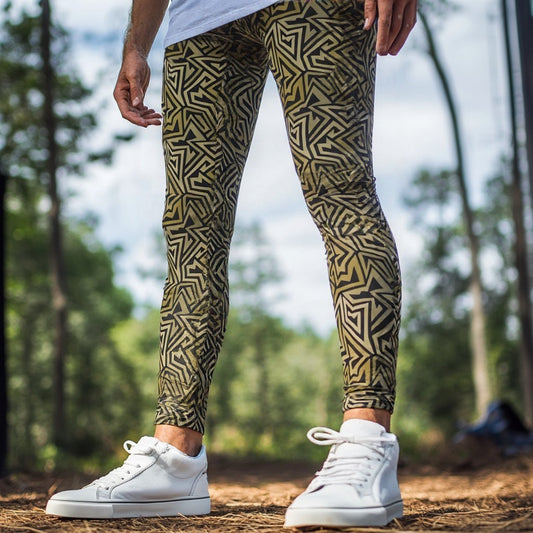 Geometric Camouflage Colours Meggings Mens Leggings