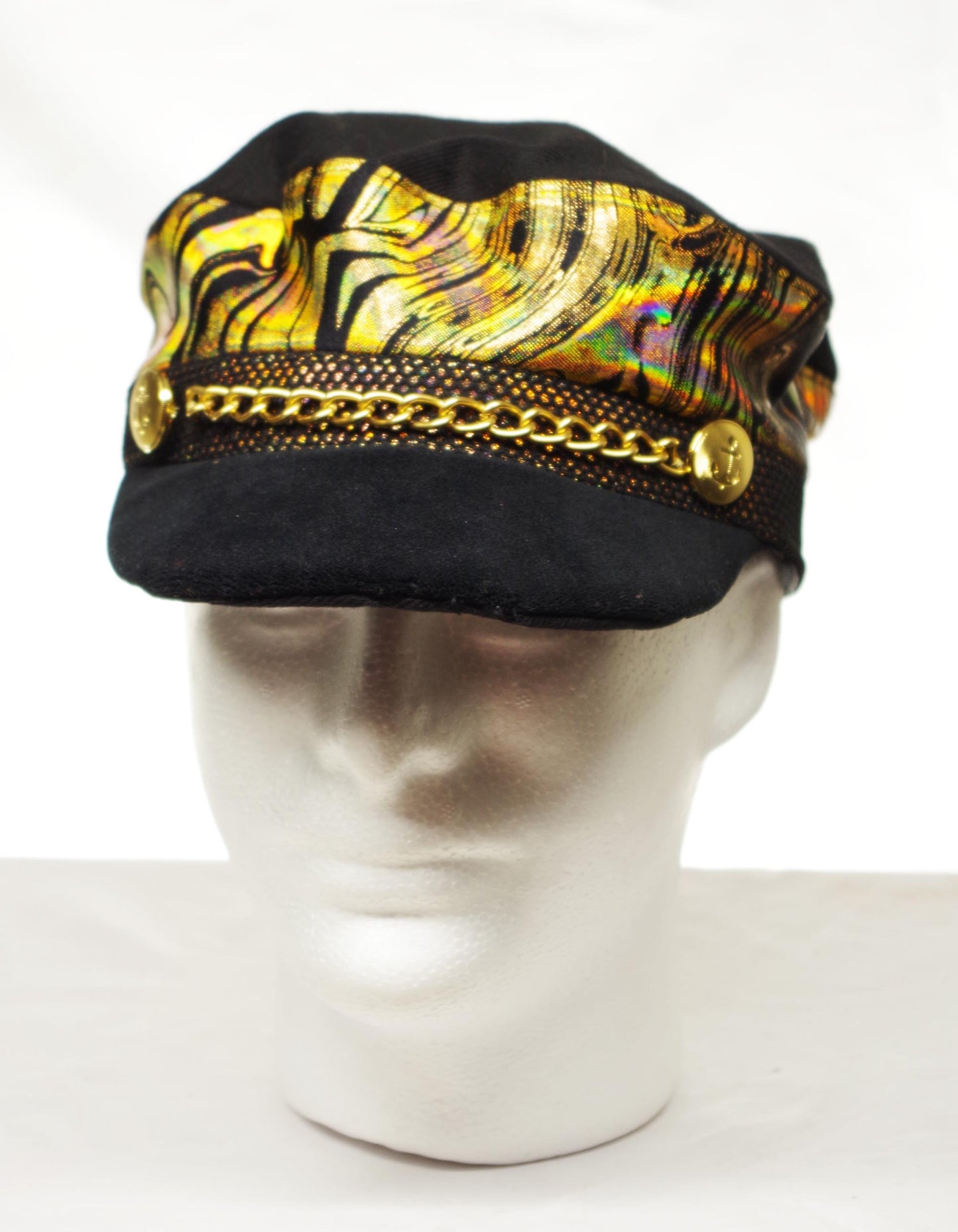 Soft Captain's Hat with Holographic Gold