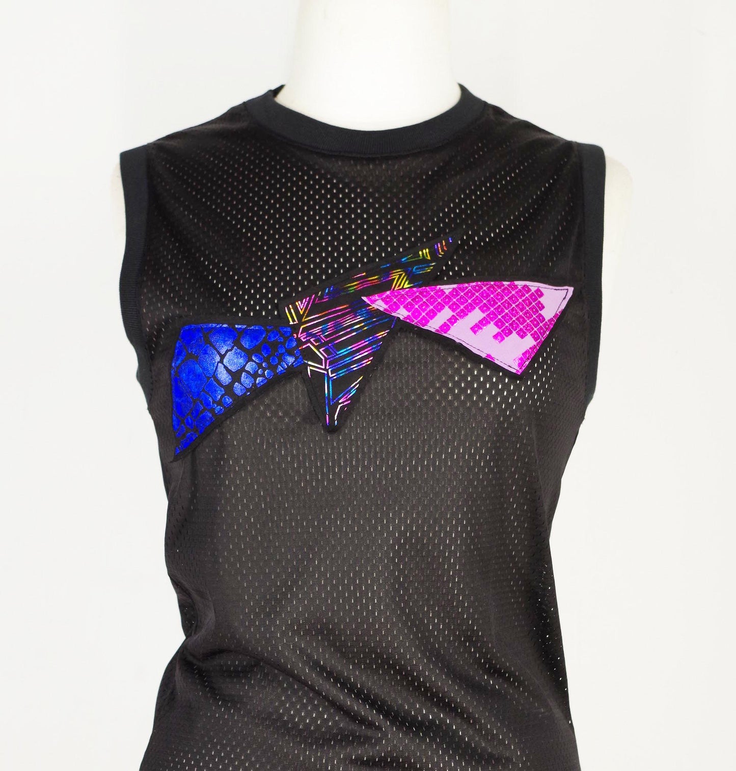 Festival Mesh Top with Metallic Triangles