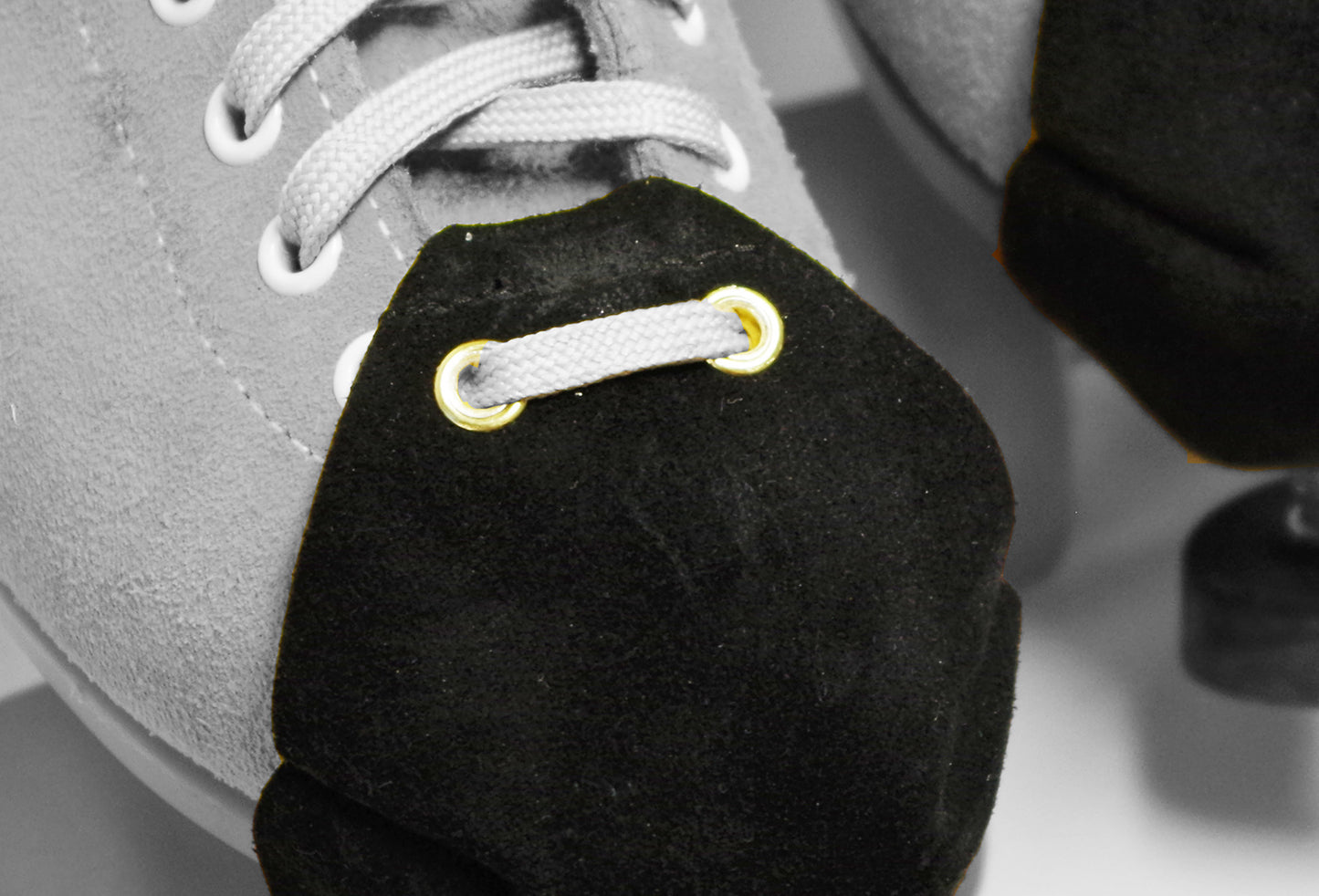 Simple Black Durable Suede Toe Caps with Gold Grommets