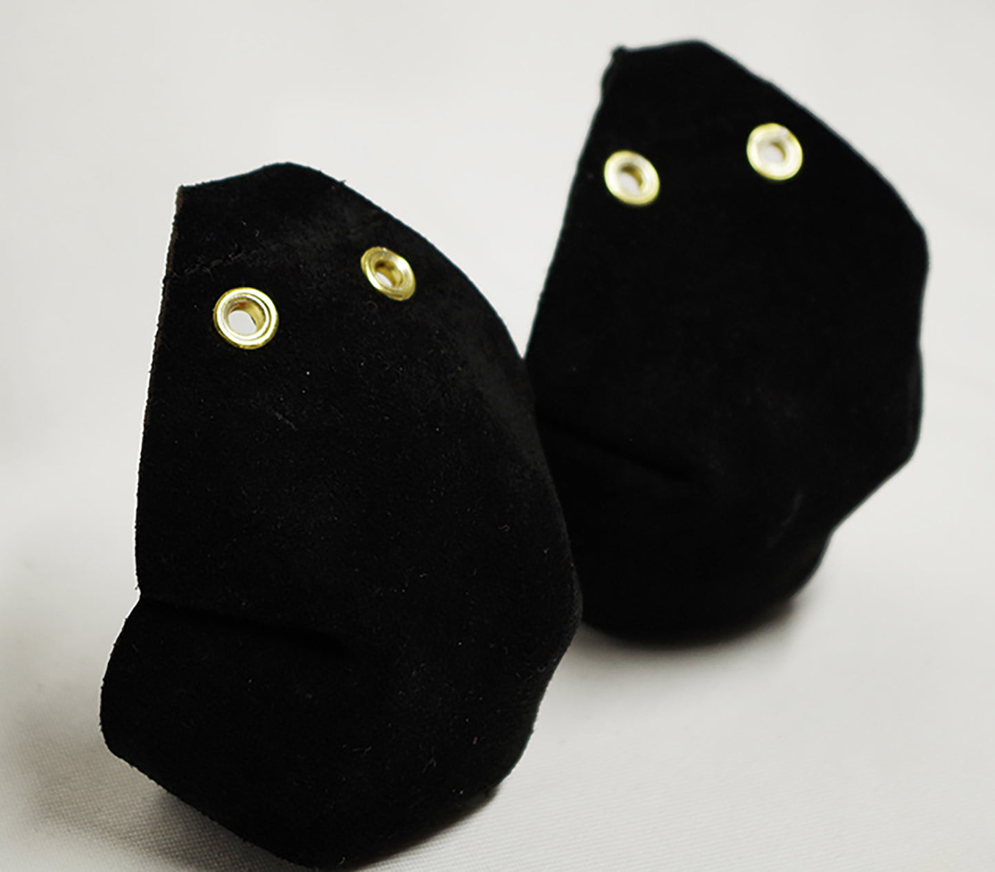 Simple Black Durable Suede Toe Caps with Gold Grommets