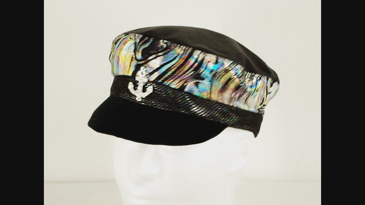 Holographic Silver Soft Captain's Hat