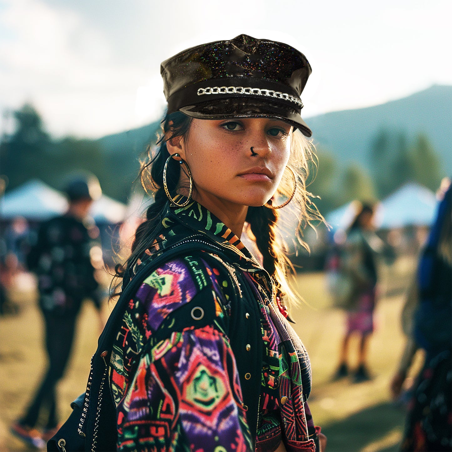 Festival Biker Cap Rave Captain's Hat Handmade in Vancouver