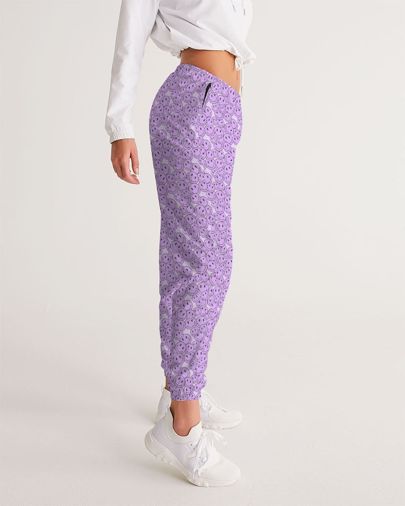Retro Rave Smiley Faces Lilac Track Pants