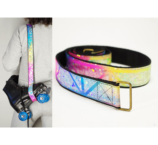 Roller Skate Leash:  Holographic Unicorn Colors