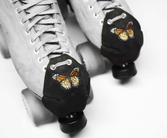 Durable Suede Toe Caps Black with Brown Butterfly