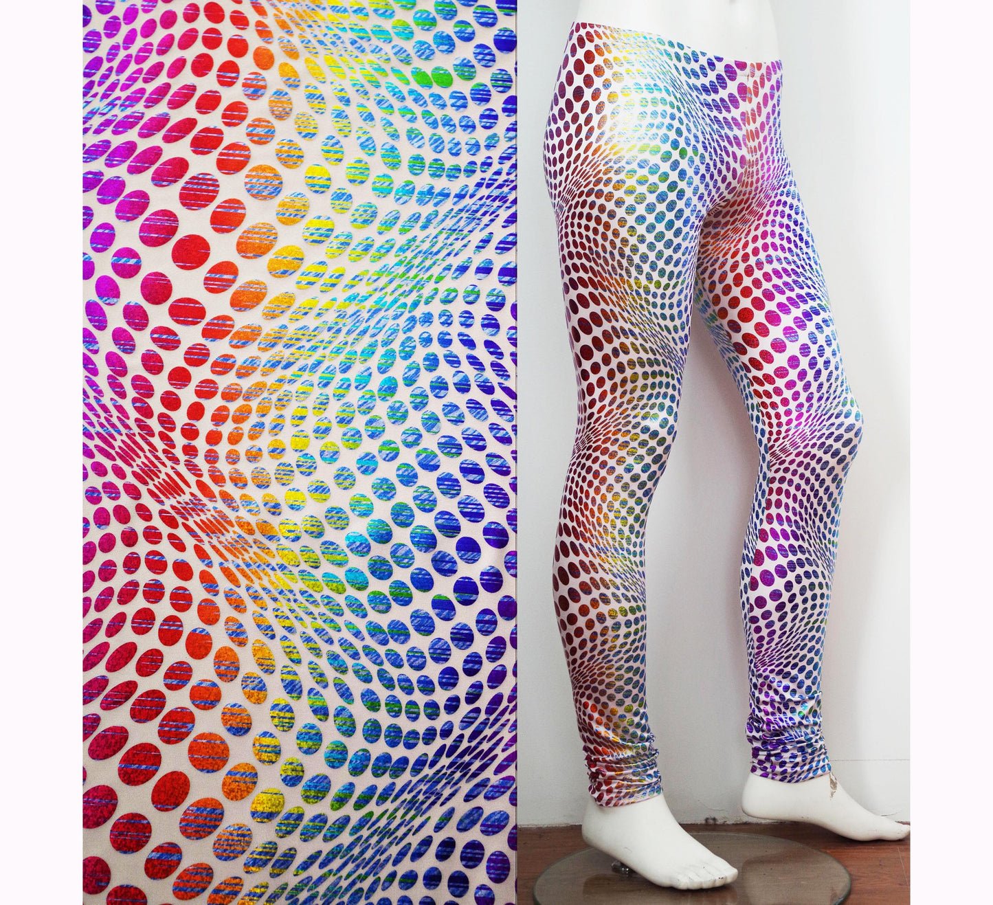 Festival Meggings Mens Leggings in Pop Art Pride Rainbow Print