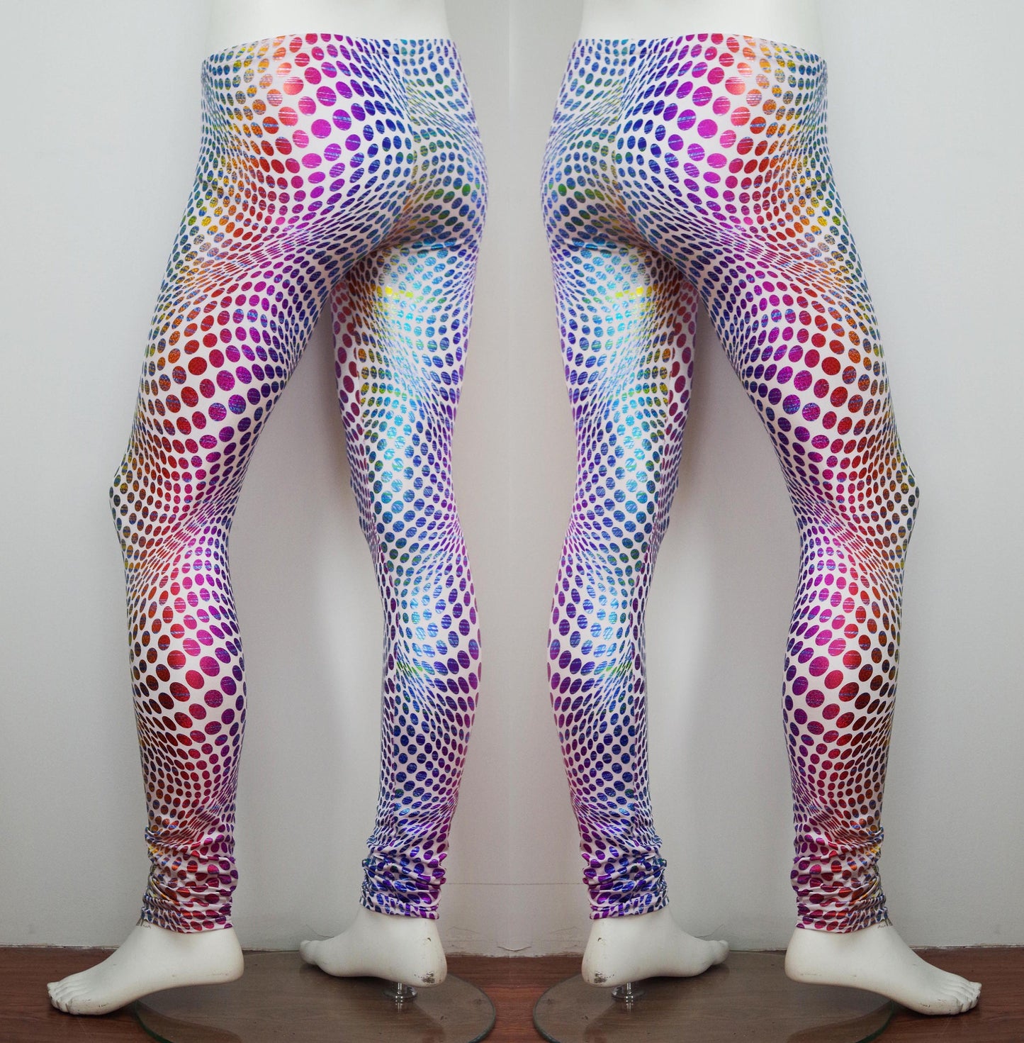 Festival Meggings Mens Leggings in Pop Art Pride Rainbow Print