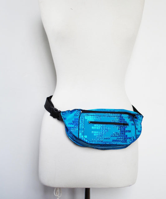 Turquoise Sequin Print Fanny Pack