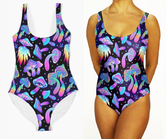 Mushroom Swimsuit:  Rave and Festival One Piece Swimsuit